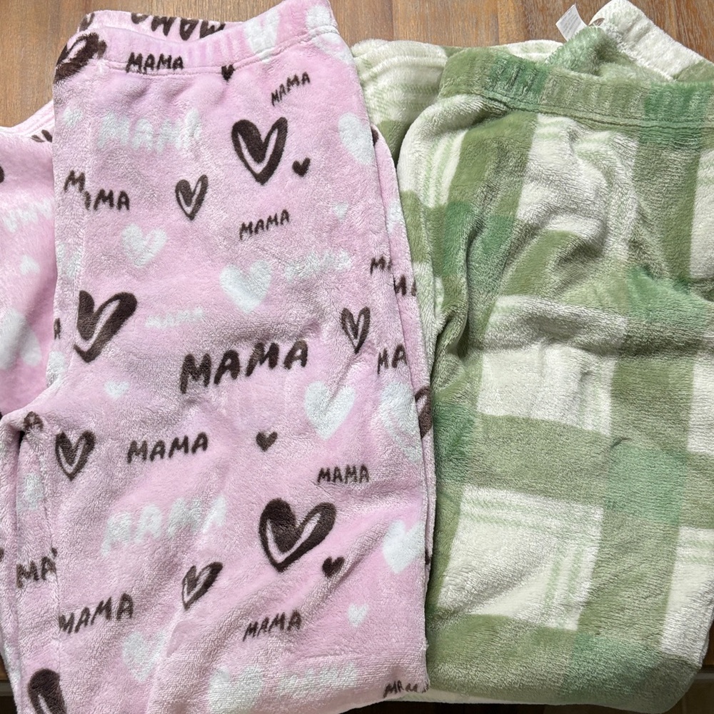 Cozy Maternity Pajama Set - Pink and Green